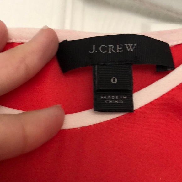 J Crew Red/White Silk Tee - Picture 4 of 4